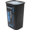 BELLI E FORTI - Pattumiera Recycling Carta Misto 50 Litri Nero - h53,5x37,5x36 cm