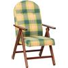 MASLEGNO - Poltrona Amalfi scozzese legno noce reclinabile 4 posizioni - h105x62x48 cm