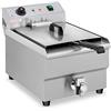 Royal Catering Friggitrice Elettrica con Rubinetto di Scarico RCEF 16EB (16 L, 230 V, 3500 W, Acciaio Inox, Plastica)