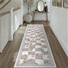 PureCozy Tappeto Corridoio 60x240cm Lavabile Piedi Del Letto Floreale a Quadri Moderno Tappeto Da Cucina Salotto Camera Da Letto Tappetino Antiscivolo Pelo Corto Morbido Grigio Bianco Carpet