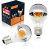Vanpus Lampadina Led E27 6W CRI>90,Warm White Dimmable Anti-Sfarfallio Semi-Cromata in Argentato,2 Pezzi
