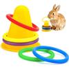 WALLFID Set Di 6 Pezzi,Per Intrattenere Risollevare Ed Espellere Lo Stress Del Coniglio,Giochi Per Conigli,Giochi Per Conigli Nani,Giocattoli Coniglio Per Divertimento E Attivita A Casa (Jaune)