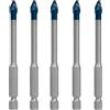 Bosch 5x Set di punte EXPERT HEX-9 Hard Ceramic (per Piastrelle dure, Piastrelle morbide, Ø 6 mm, Professional Accessorio Trapano, Trapano/avvitatori rotanti)
