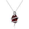 Fryneauy Serpenti Cobra Collana Argento 925 Collana Con Ciondolo A Forma Di Serpente In Cristallo Verde Regali Per Donne