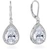 YONVUN Zircone Orecchini Pendenti Lacrima ovale pera pietra preziosa Orecchini Pendenti di Cristallo Rubino Zaffiro Smeraldo Argento Gioielli Set Regalo per Moglie Mamma Figlia Fidanzata