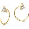 BodyBonita Orecchini Cerchio Donna Argento 925 Ipoallergenici, Semiaperto Huggie Orecchini Piccoli Set Placcati Oro 16K Lobo Piercing
