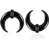 DOEARKO Septum Piercing Naso Anello Vetro Piercing Naso a Forma di C Buffalo Ferro di Cavallo con Neri O-Ring Conch Trago Helix Orecchino Nostril Cartilage Piercing Corpo Gioielli (Nero, 2mm)