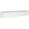 Selsey Mobile Porta TV Sospeso Bianco Stile Minimalista e Funzionale 200 cm / 2 Moduli da 100 cm Quattro Ante a Ribalta Pannelli di Truciolato Laminato 16 mm Sistema Push-to-Open Elegante e Solido