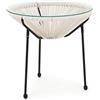 KONTE.DESIGN Tavolino PARKER Corda Bianca Diametro 50 cm Altezza 50 cm