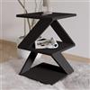 Hanah Home Elegante tavolo laterale con opzione di montaggio a parete, nero & oak, 29,6 x 54,2 x 29,6 cm, 100% melamina rivestita, spessore 18 mm, soluzione versatile