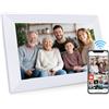 Aowasi Frameo 10,1 pollici, cornice digitale WLAN 1280 x 800 HD IPS touchscreen, 32 GB, rotazione automatica dell'immagine, supporta il montaggio a parete, Frameo APP per condividere foto e video in