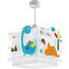 Dalber Lampada da soffitto a sospensione per bambini Dalber Dinos, con dinosauri multicolore, modello 73452M, attacco E27, ideale per la cameretta dei bambini.