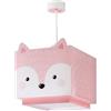 Dalber Lampada a sospensione per bambini Dalber Little Fox, piccola volpe rosa, modello 64582M, attacco E27, lampade per bambini, cameretta.