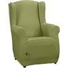 Estoralis | SUMATRA | Copripoltrona con orecchie | Tessuto super elastico C/ 05 Verde | Per poltrona a orecchioni da 70 a 110 cm. | Adattabile a tutti i tipi di bergère | Super regolabile