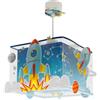 Dalber Lampada a sospensione per bambini Dalber Rocket, razzo spaziale e sistema solare, 63352M, attacco E27, lampade per bambini, cameretta per ragazzi.