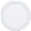 Eglo Fueva 6 Faretto da incasso a LED per bagno, piatto, rotondo, in plastica di colore bianco, luce bianca calda e bianca fredda, IP44, diametro 16,6 cm