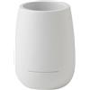 GEDY | Porta Spazzolino Kira, Bicchiere Porta Spazzolino in Resina, Colore Bianco Matt, 11,3x8,4x8,4cm