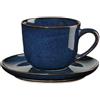 ASA Saisons 27110119 - Tazzina da caffè con piattino in gres porcellanato, 0,09 l, dimensioni: 8,5 x 6,7 x 5,5 cm, colore: Blu