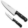 Arcos Set Coltelli 2 Pezzi in Acciaio Inossidabile Nitrum - Lama da 360 mm, Coltello da Cucina Professionale con Manico Ergonomico in Poliossimetilene POM - Nero, Serie Universal