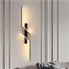 Goeco Applique da Parete Interno 81CM 19W 3000K 2 Tubi Lungo Nero