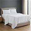 NON Sticky cotton Sticky cotton Set di lenzuola in cotone per letto queen size, 4 pezzi, 100% cotone egiziano, 400 fili, tasca profonda 38 cm, a righe bianche