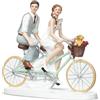 dekora - Sposini per Torta Matrimonio "Coppia in bicicletta" - 16 x 18 cm di altezza - Cake topper Matrimonio in Resina - Statuine Sposi per torta Nuziale - Base adatta al contatto alimentare