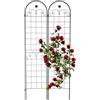 Relaxdays Grigliati per Rampicanti, Set da 2, HxL 220 x 50 cm, Supporti in Metallo per Piante, Tralicci a Incastro, Nero