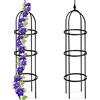 Relaxdays Set da 2 Obelischi per Rampicanti, Graticolato per Piante, Rose, Edere, Accessori da Giardino, Metallo, Nero