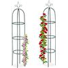 Relaxdays Supporti ad Obelisco per Rampicanti, Set da 2, Alti 200 cm, Graticolati per Piante, Rose Edere, Metallo, Verde