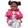 MineeQu 24 Pollici Sue-Sue afroamericano Lifelike Dimensioni enormi Capelli Ricci radicati Corpo coccoloso Bambole Bambino Reborn in Pelle Nera Realistic Dolls Toddler Ragazze Appena Nate Set Regalo