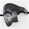 PIDUDU Maschera in maschera vintage a mezzo viso The Opera Masquerade Mask per uomo, design vintage, Halloween, ballo di fine anno, martedì grasso e carnevale (nero)