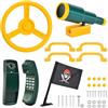 LTFIOON Set di Accessori per Torre di Gioco, Maniglie di Sicurezza per Parco Giochi con Volante,Telescopio e Telefono Giocattolo, Maniglie per Torre Giochi per Altalene, Parco Giochi, Alberi