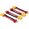 OliRC 4 Pezzi XT60 Femmina a Maschio T -Connettore/Adattatore (Stile Deans) 5 cm 14awg Filo (C14-4)