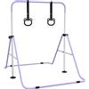 HOMCOM Sbarra Ginnastica Artistica per Bambini ad Altezza Regolabile con 2 Anelli, in Acciaio, 148x105x88-128 cm, Viola | Aosom Italy