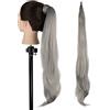 IMISSU Estensione coda di cavallo lunga Coda di cavallo Accessorio per posticci per capelli flessibile Capelli graziosi sulla festa (Grigio)