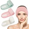 KEYRI 3 Pezzi Fascia per Capelli Donna, Fascia Capelli Skincare Regolabile Spa Headband In Pile Corallo Fascia per il Trucco con Magic Tape Headband per Viso Spa