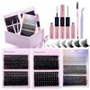 WENDY LASHES Kit Ciglia Finte 40D+50D/60D+80D+100D+150D with Bottom+7D Spike Fans, Curl D 10-18mm Mix, Include Bond & Seal, Pinzetta e Spazzolino - Extension Ciglia Individuali Effetto Wispy Naturale