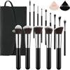 LOPHE Pennelli Make Up Pennelli Trucco 17 Pz Pennelli Trucco Viso Pennello Fondotinta Morbido Vegano Pennello Fard Pennello Bronzer Contour Pennello Evidenziatore-Argento