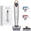 Bestauty Bio 6 Dermastamp Elettrico Professional 0.5 mm Derma Stamp, 140 Aghi in Acciaio Inox di Alta Qualità, Vibrazione ad Alta Frequenza, Cura con Luce Rossa e Blu, per Capelli, Barba, Viso, Corpo