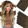 Hotbanana Invisi Edge Tape in Extension Capelli Umani, 40cm 50g 20pcs Ombré Marrone Noce a Cenere Nastro Invisibile Extension Capelli Remy