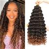 AMLUCKS Trecce a Crochet Onda Profonda per Capelli Ocean Wave Braiding Hair per Donne e Ragazze Nere, Extension per Capelli Sintetiche a Onda Acqua per Trecce Boho (T30#, 55,9 cm - 3)