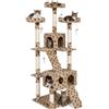 BAKAJI Tiragraffi per Gatti Albero Sisal Parco Giochi Cuccia Gatto Tira Graffi Unghie Alto 170 cm (Paw Beige)
