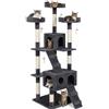 BAKAJI Tiragraffi per Gatti Albero Sisal Parco Giochi Cuccia Gatto Tira Graffi Unghie Alto 170 cm (Grigio)