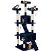 BAKAJI Tiragraffi per Gatti Albero Sisal Parco Giochi Cuccia Gatto Tira Graffi Unghie Alto 170 cm (Blu)