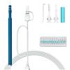 tooloflife Endoscopio digitale USB 3 in 1, otoscopio digitale per la rimozione del cerume, strumento visivo HD con 6 luci LED regolabili per Android e PC (blu navy)