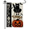NQEUEPN Bandiera Halloween da Giardino a Doppia Faccia 30x45cm - Zucca di Gatto Spettrale Spaventoso per Decorazione Interni ed Esterni