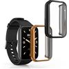 kwmobile Set 2x Custodia Smartwatch Compatibile con Xiaomi Mi Band 7 Pro Cover - Case Silicone Protezione Orologio Fitness nero/oro rosa