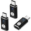 LAIVIYA Adattatore Lightning a USB C,3pcs Lightning Femmina a USB C Maschio con Convertitore di Dati e Carica 35W per iPhone 16/15 Pro Max Galaxy S24/S23 iPad Pro/Air, No Audio/OTG(Nero)