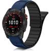 ToVioc Cinturini Silicone per 51mm of Garmin Fenix 8 Pro/Quatix 8/Tactix 8/D2 Mach 2, Cinturino Magnetico QuickFit 26mm per Garmin Fenix 7X/7X Pro/6X, D2 Mach 1 Pro, Enduro 3/2 - Blu & Nero