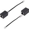 MAOZHOU 2 adattatori RJ45 a RJ11, nero 8P8C a 6P4C cavo telefonico + convertitore di espansione RJ45